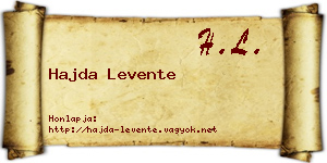 Hajda Levente névjegykártya